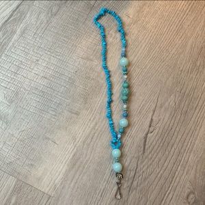 Teal turquoise lanyard for keys